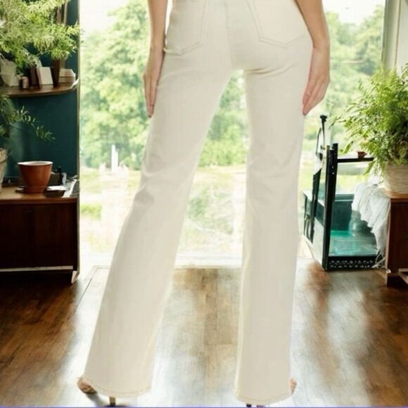 C/E Current Elliott Women High Rise Flare Jeans Benington Cream Colored Size 27 - Picture 2 of 10